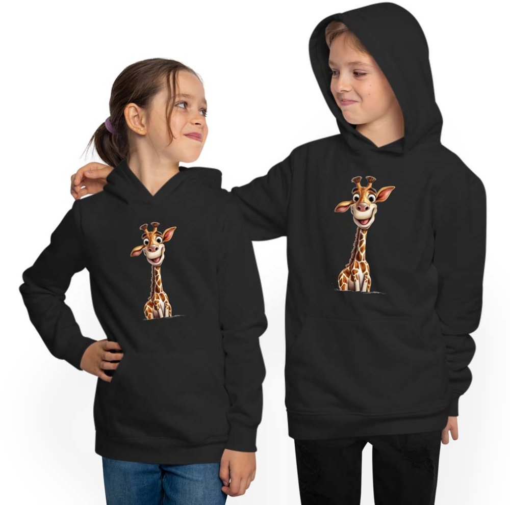 Kids Hooded Sweatshirt Hoodie - Baby Giraffe i273
